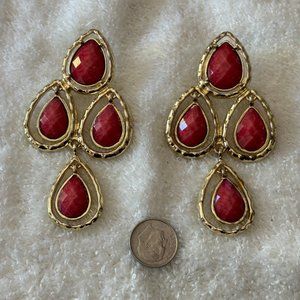 Red and Gold Dangle Earings